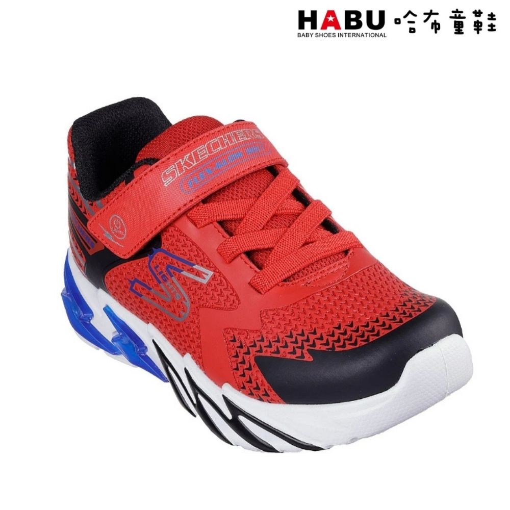HABU 哈布童鞋 SKECHERS 男童 燈鞋 S-Lights Flex-Glow Bolt 運動鞋 閃電 400138LRDBK