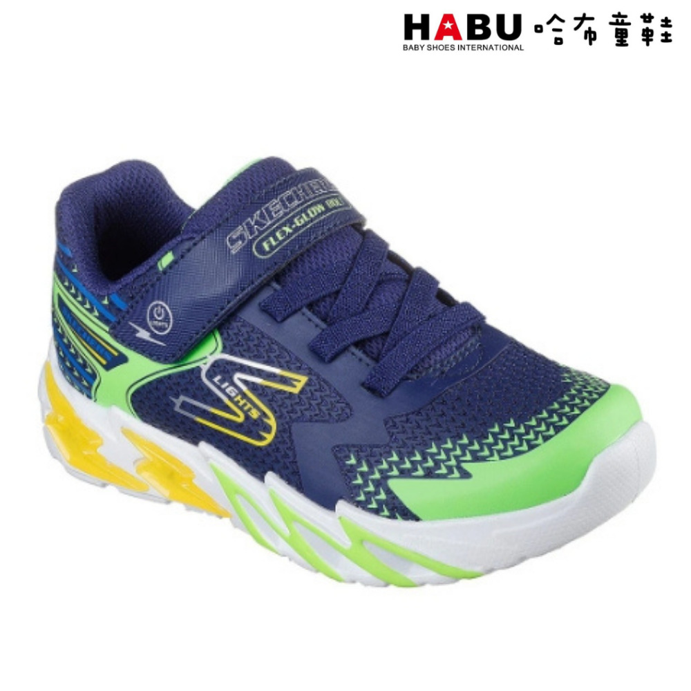 HABU 哈布童鞋 SKECHERS 男童 燈鞋 S-Lights Flex-Glow Bolt 運動鞋 閃電燈箭 400138LNVMT