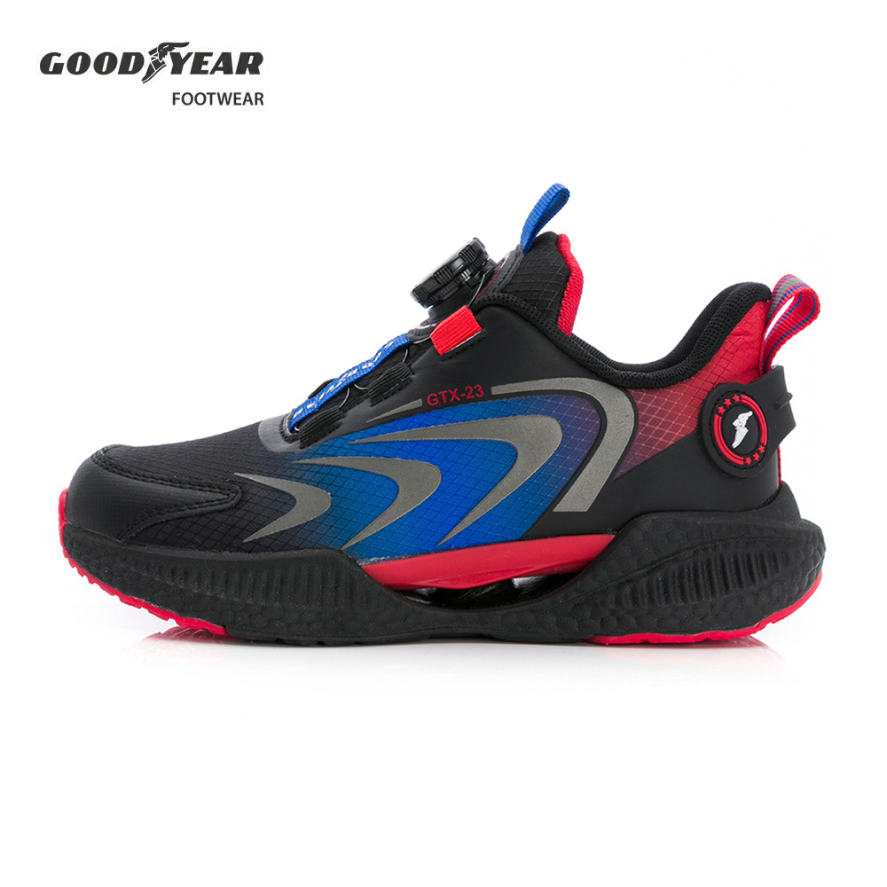 Goodyear 固特異 暗夜先鋒II 童款旋轉扣緩震運動鞋 黑/ GAKR58510