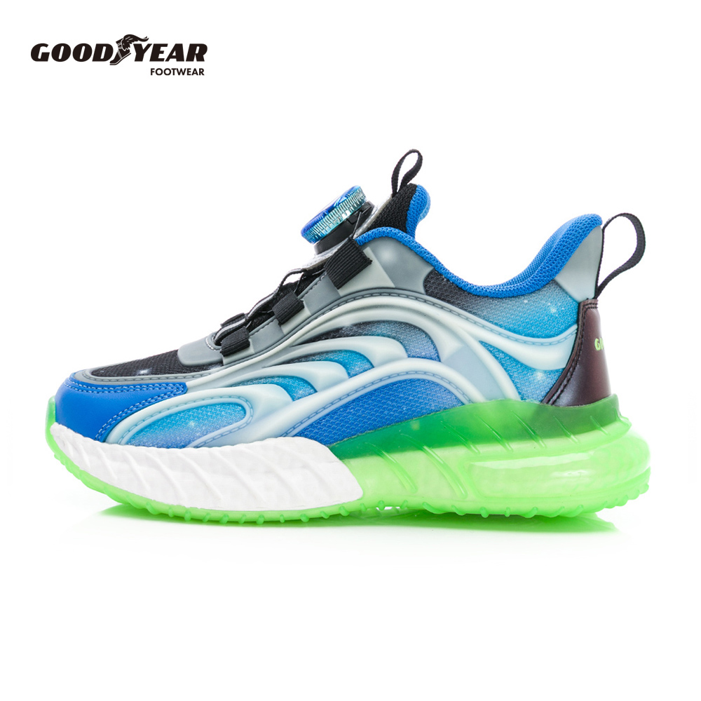 Goodyear 固特異 夜行頑童 童款旋轉扣緩震運動鞋 藍 / GAKR58526