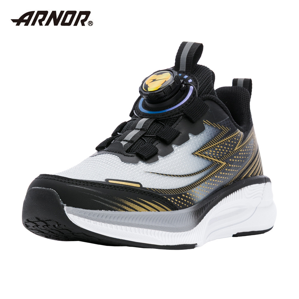 ARNOR 阿諾 童鞋 旋轉扣運動鞋 黑金/ARKR58040