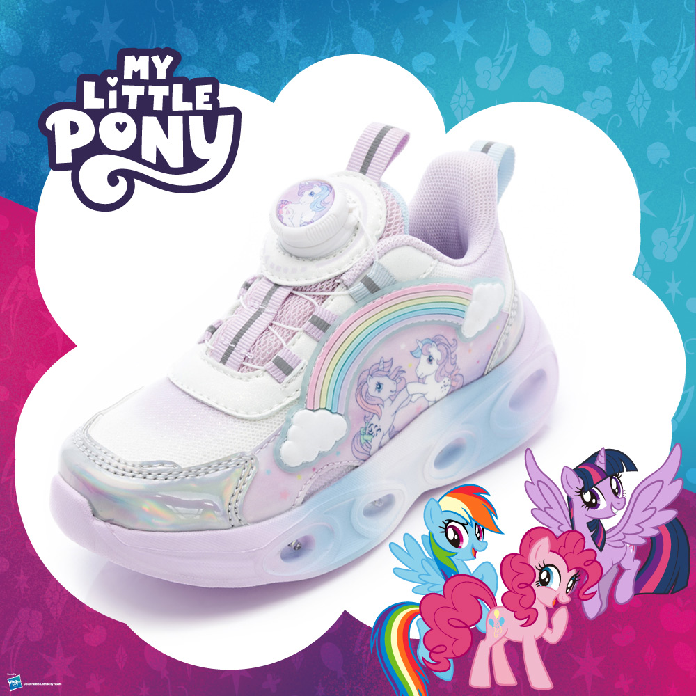 My Little Pony 彩虹小馬 童鞋 輕量旋轉扣電燈鞋 白紫/ PYKX64617