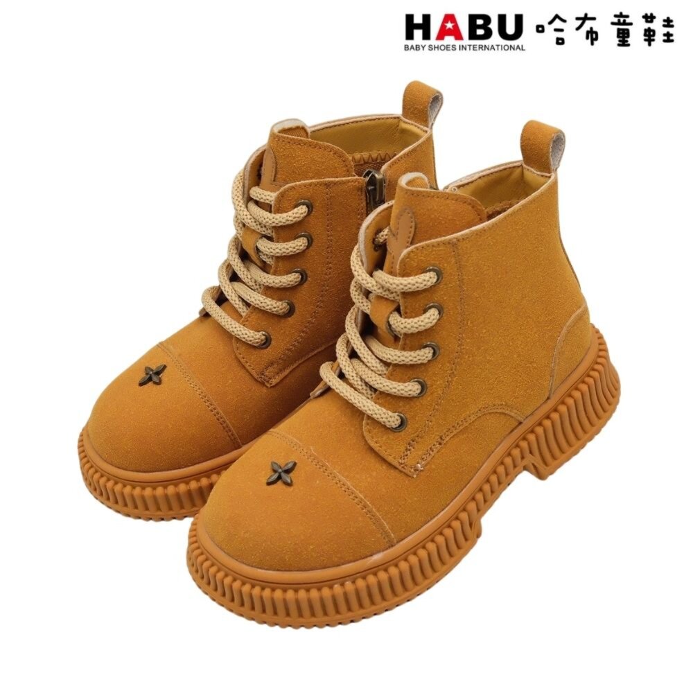 HABU 哈布童鞋 保暖 中筒靴 禦寒神器 健行靴 越野鞋 登山靴 黃 咖 7047-YL