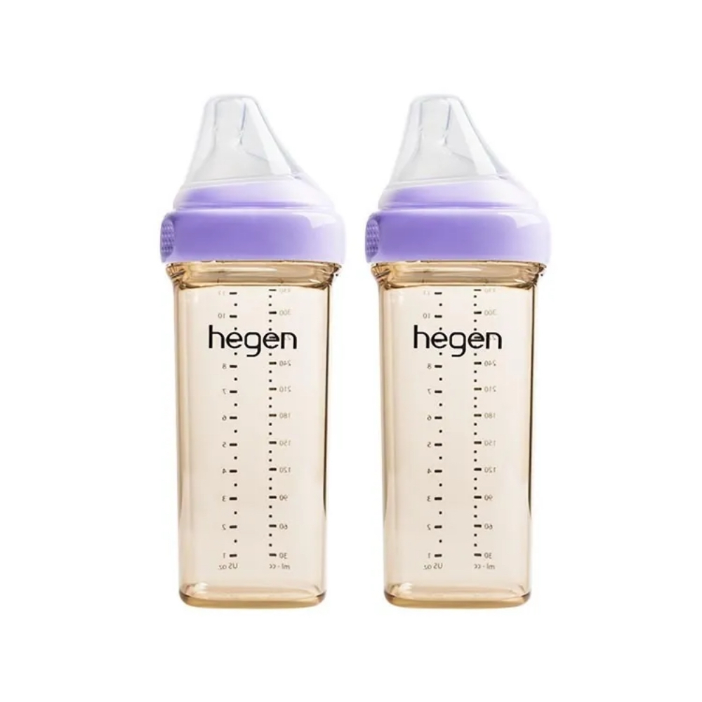 Hegen 金色奇蹟PPSU多功能方圓型寬口奶瓶 330ml 雙瓶組