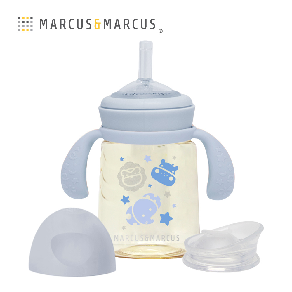 MARCUS & MARCUS PPSU 2合1訓練水杯套組180ml-藍