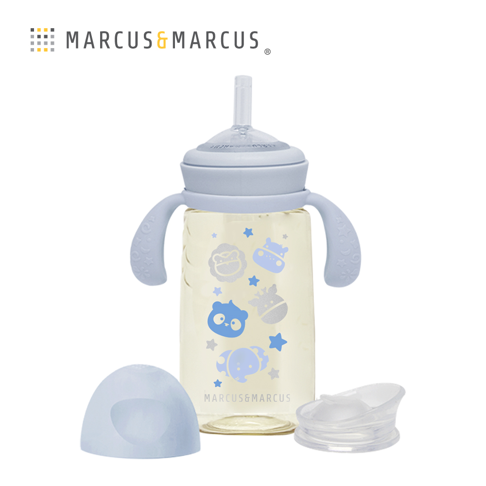 MARCUS & MARCUS PPSU 2合1訓練水杯套組300ml-藍