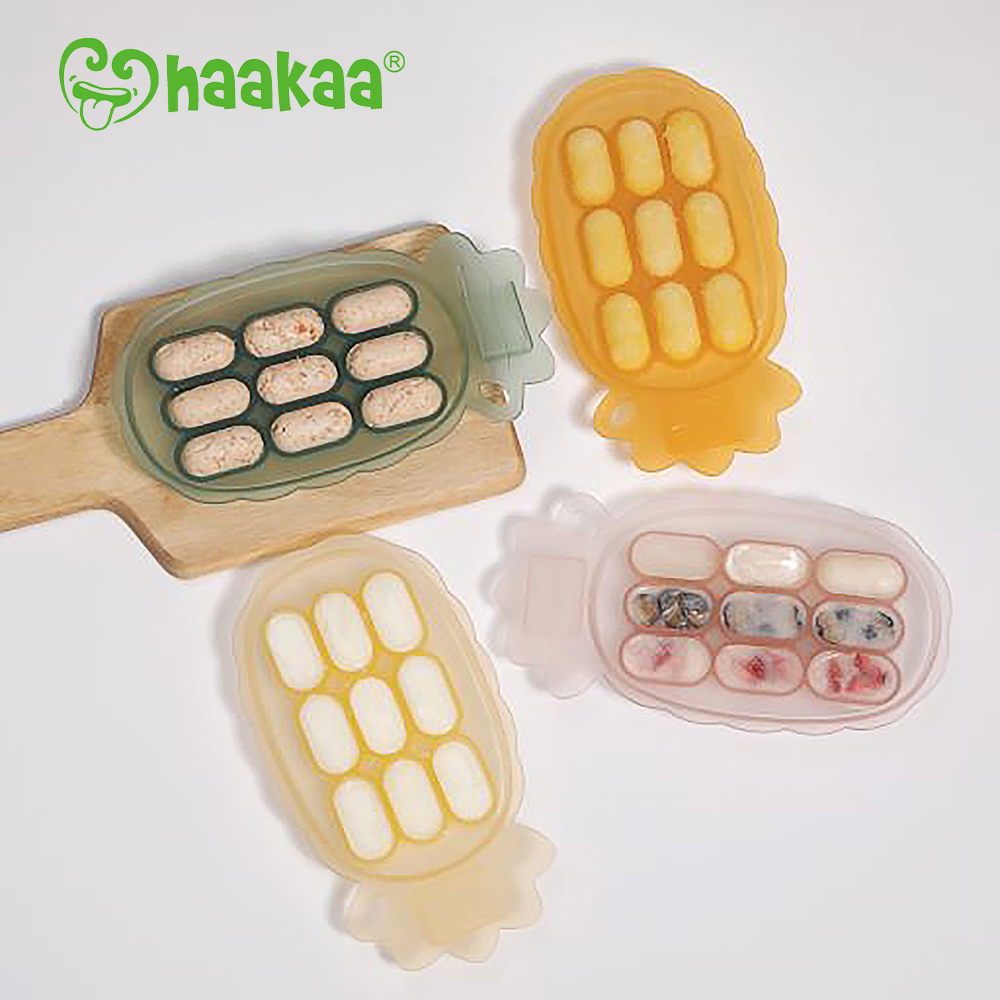 鳳梨矽膠可記錄輔食模具(帶標籤槽)