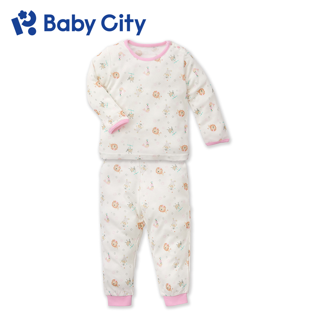 BabyCity 娃娃城 【Baby City 】天絲長袖肩開套裝/粉色馬戲團(80-100cm)