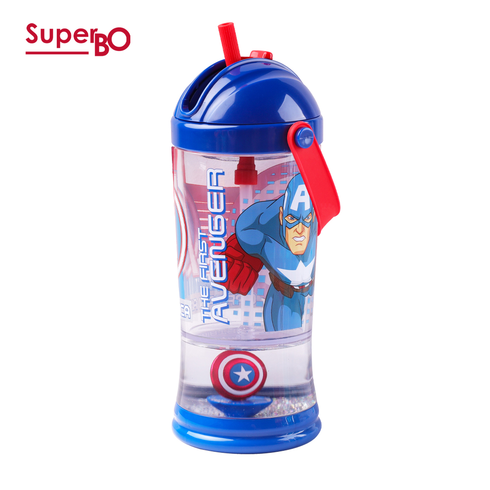 SuperBO 可提式吸管水壺(310ml) 美國隊長