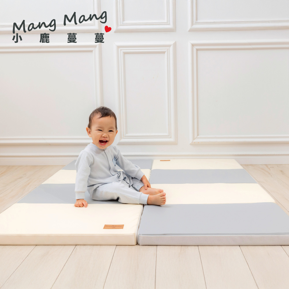 Mang Mang 小鹿蔓蔓 兒童4cm抗菌摺疊防護地墊/床邊墊-四折連接款(兩色可選)
