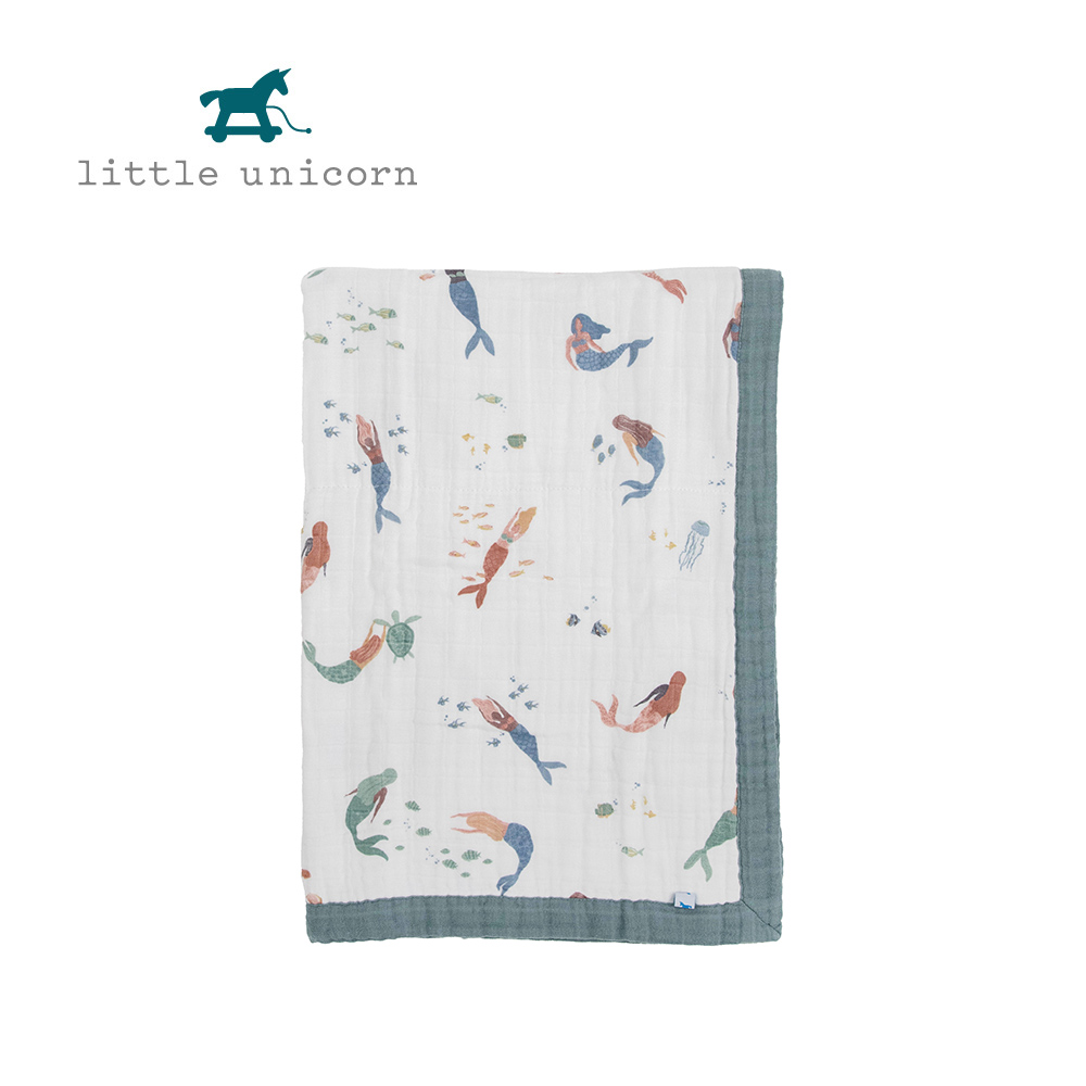 美國 Little Unicorn 寶寶純棉毯 美人魚