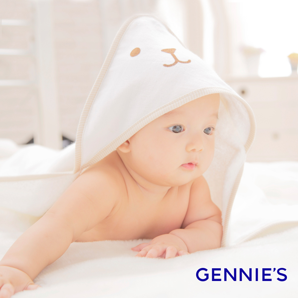 Gennies 奇妮 有機棉寶寶包巾(焦糖棕)