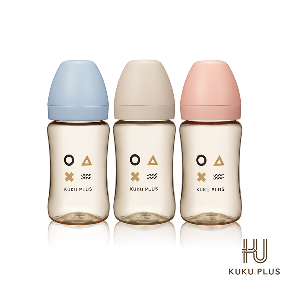 KUKU PLUS純真之瞳寬口PPSU奶瓶240ml(新生兒適用)