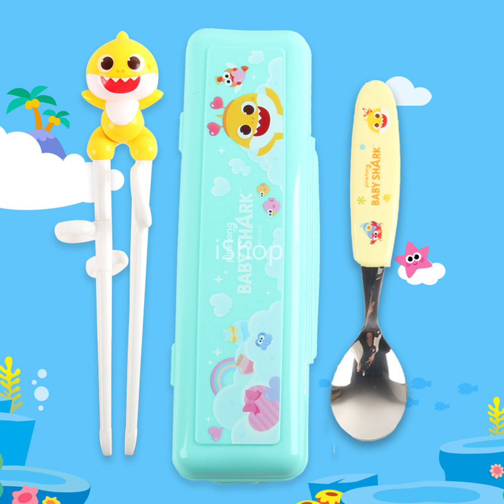 Lilfant 鯊魚家族 鯊魚寶寶 學習餐具3件組