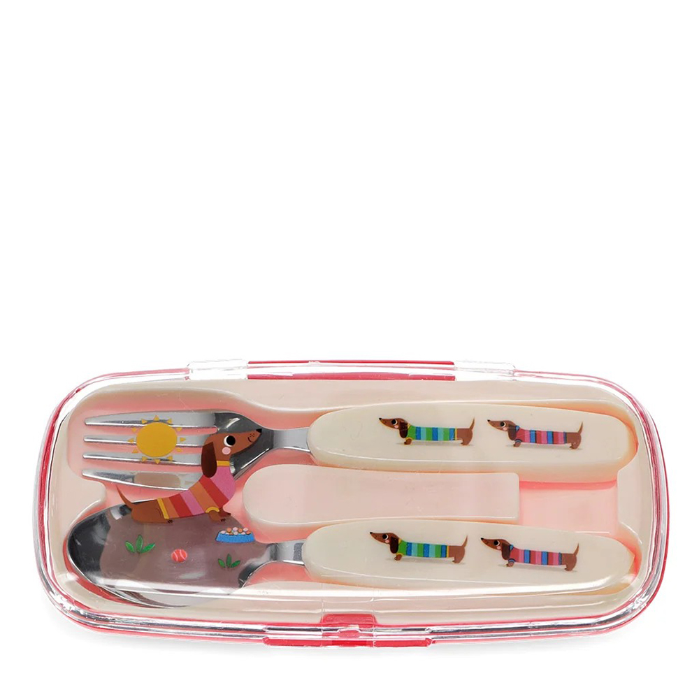 Rex LONDON 英國 幼兒/兒童餐具2入組(附收納盒)_恐龍寶寶_RL30943