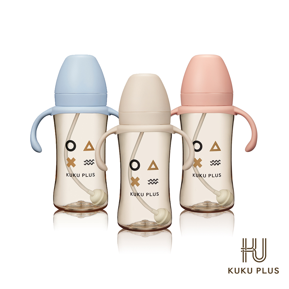 KU.KU 酷咕鴨 KUKU PLUS純真之瞳寬口PPSU成長奶瓶300ml(新生兒適用)（其他規格）