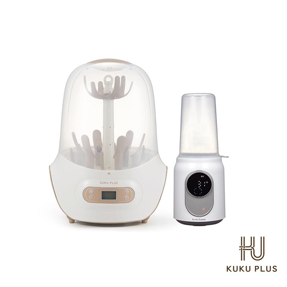 KUKU PLUS智慧型蒸氣烘乾消毒鍋+智能溫奶器