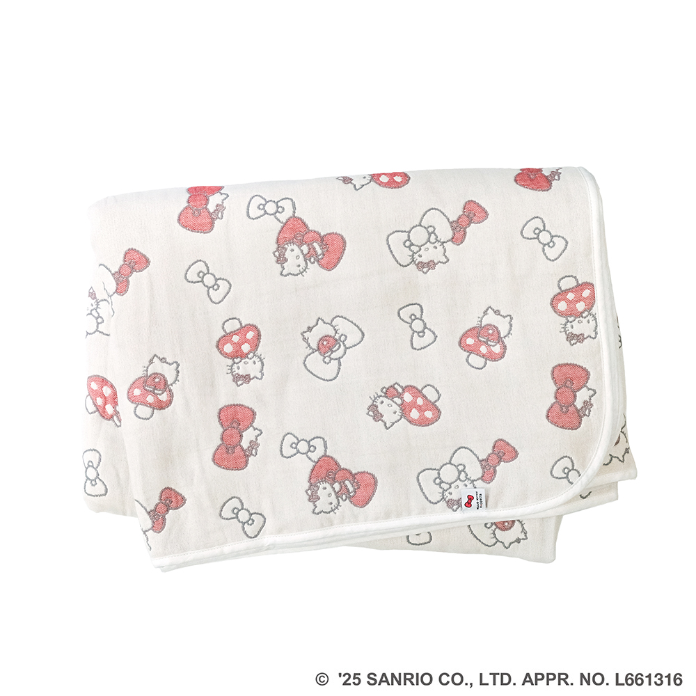 Hoppetta x HELLO KITTY 三麗鷗聯名六層紗被 XL(成人款親子被140×200cm日本製冬暖夏涼四季款純棉透氣)