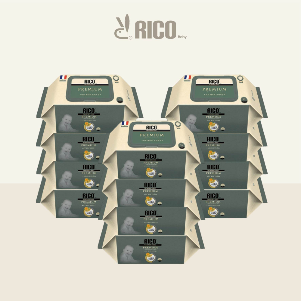 RICO baby 金盞花有機天然特厚款濕紙巾 Premium系列 -70片x12包/箱【公司指寄】