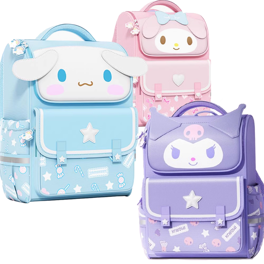 Sanrio 三麗鷗 【優貝選】三麗鷗 酷洛米/美樂蒂/大耳狗 大頭像立體護脊 防潑水 大容量 小學生書包 1-6年級適用