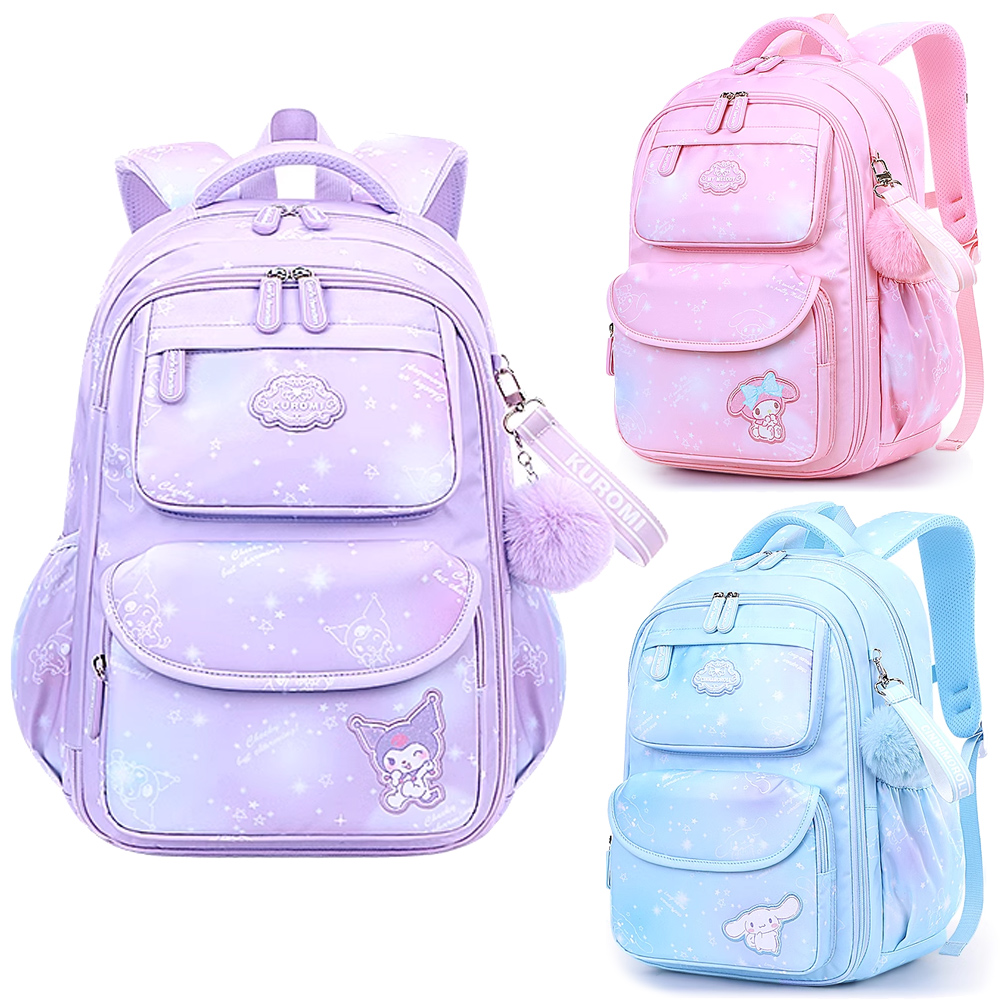 Sanrio 三麗鷗 【優貝選】三麗鷗 酷洛米/美樂蒂/大耳狗 漸層渲染滿版印花 多夾層/護脊/防潑水 小學生書包3-6年級適用