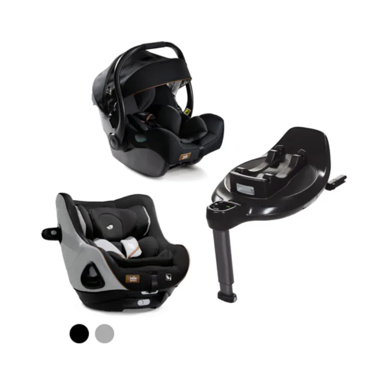 Joie 英國 Joie i-JEMINI提籃+i-HARBOUR汽座+i-BASE ENCORE底座組合【炭灰】