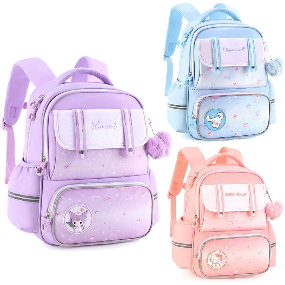 Sanrio 三麗鷗 【優貝選】三麗鷗明星 酷洛米 金蔥磨砂 護脊 防潑水 大容量 小學生書包 1-4年級適用