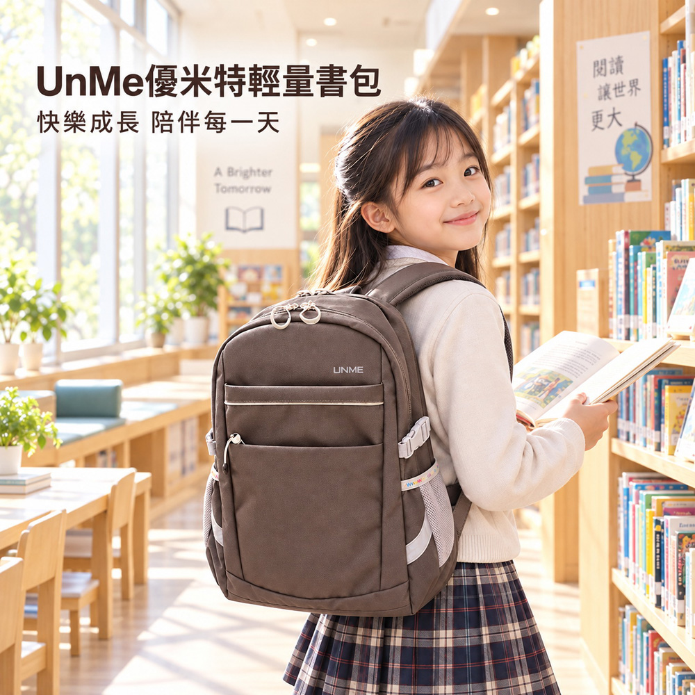 UnMe MAX極簡輕量背包 休閒背包UN2012系列 簡約輕便 人體工學 學生書包 岩灰色 臺灣製造