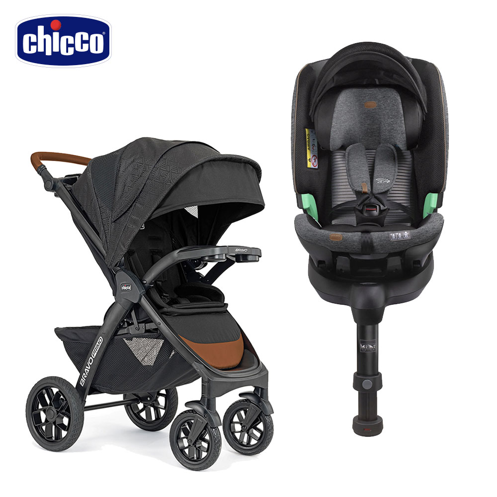 chicco Bi-Seat全能i-size安全汽座Air版+Bravo極致完美手推車領航版