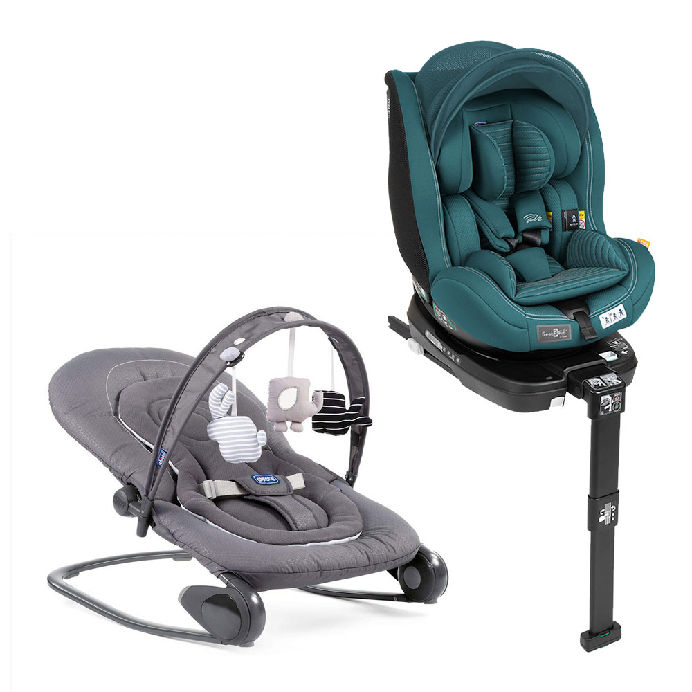 chicco Seat3Fit Isofix安全汽座Air版+Hooplà可攜式安撫搖椅