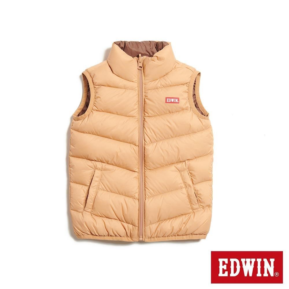 EDWIN 童裝 超輕量雙面穿羽絨背心 (淡桔色)