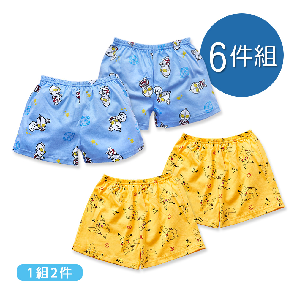ONEDER 旺達 寶可夢 超人力霸王 純棉四角內褲 童內褲  S/M/L/XL-6件(UT-CU001.PK-CU004)（其他規格）