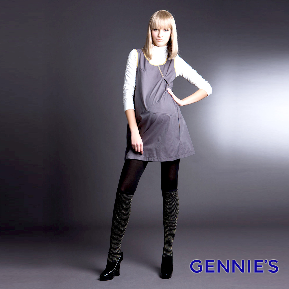 Gennies 奇妮 010系列-斜紋剪接背心洋裝
