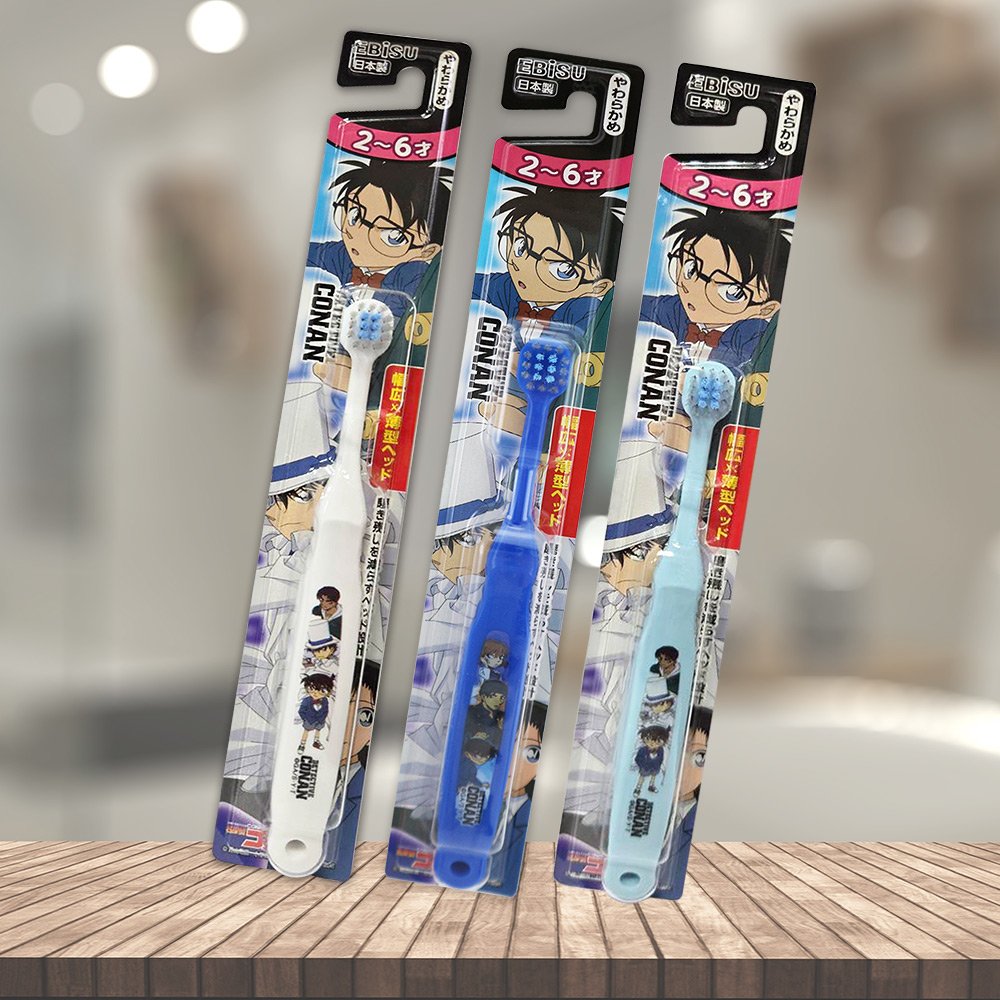 一品川流 日本製 EBISU 兒童牙刷-名偵探柯南-2~6歲-6支