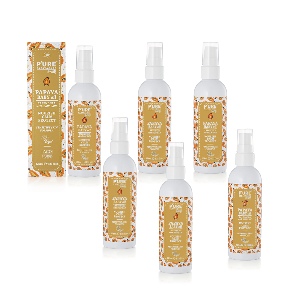 澳洲Pure Papayacare 木瓜嬰兒油含金盞花(買三送三 125ml/瓶) 即期品-2027年1月到期