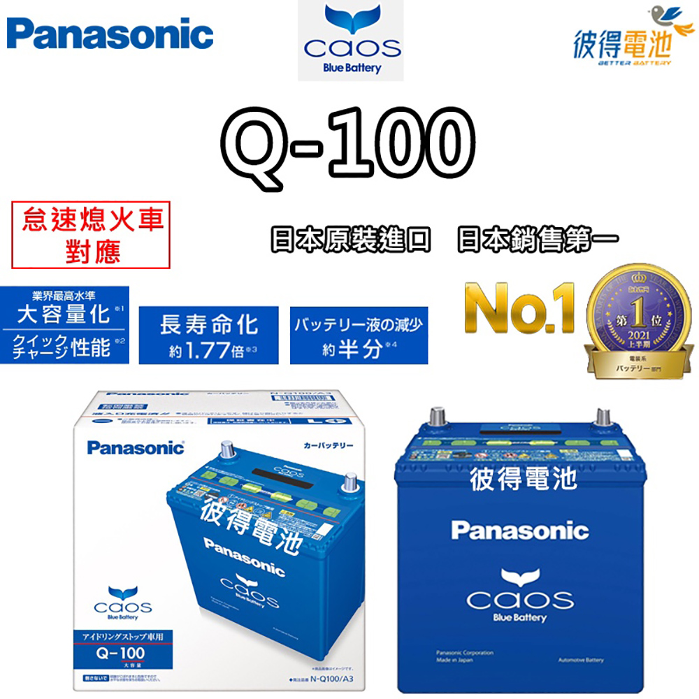 【Panasonic 國際牌】Q-100怠速熄火電瓶 CAOS(Q85/Q90升級版 MAZDA馬自達 馬3 日本製造)