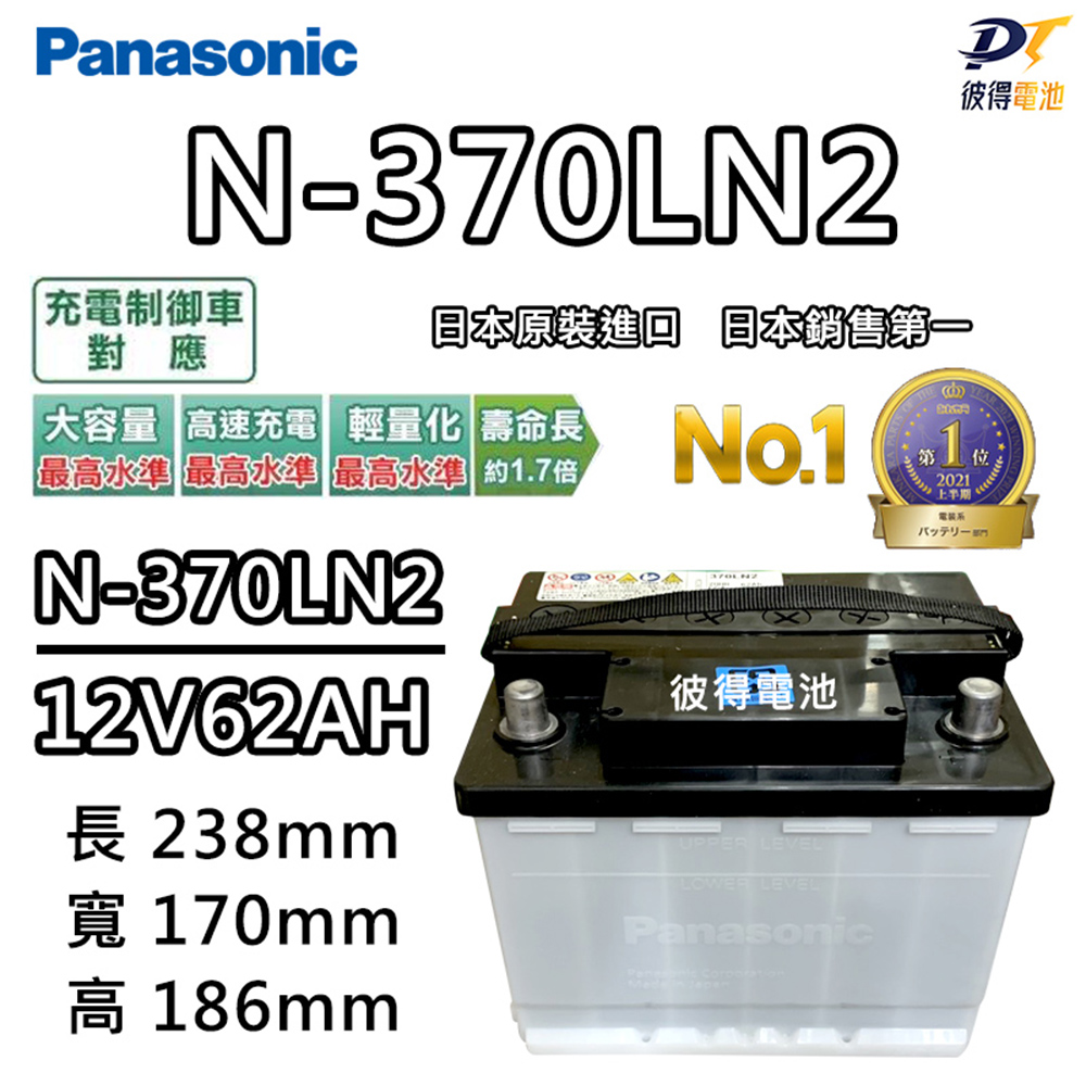 【Panasonic 國際牌】N-370LN2 銀合金 日本製(TOYOTA Rav4 MK5 2019以後 汽油 油電車電池)