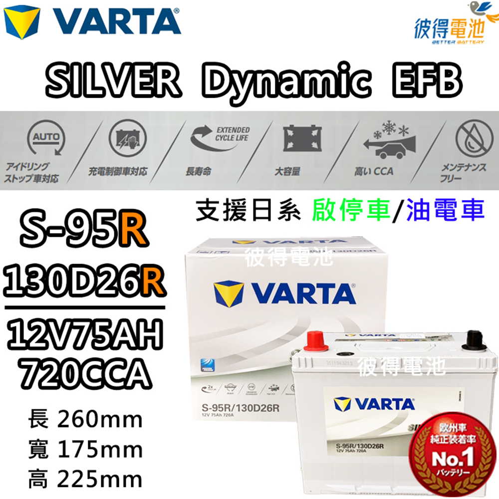 VARTA 華達 S-95 130D26R EFB 啟停車 油電車電瓶