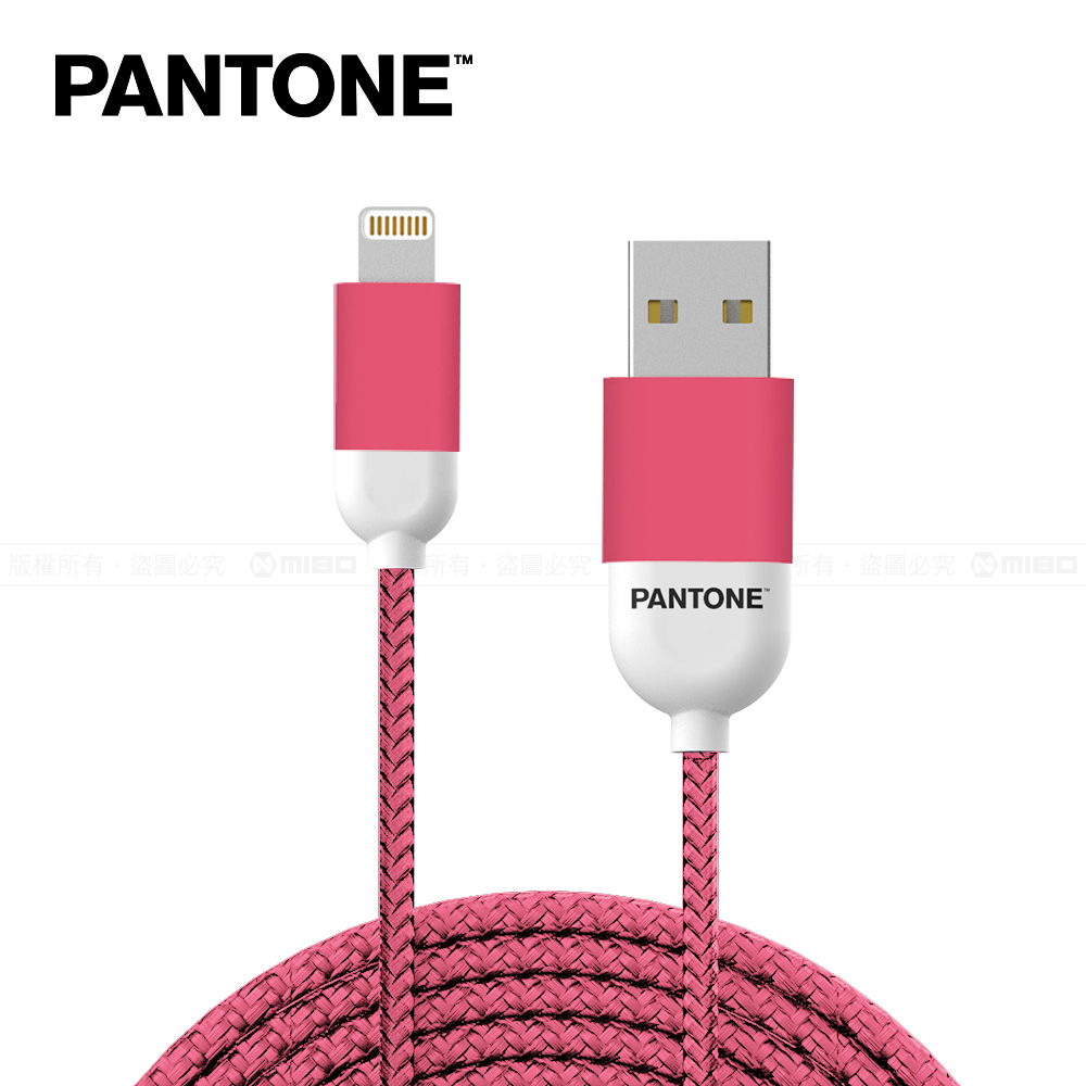 PANTONE 彩通 USB-A to Lightning 充電傳輸線 1.5M 經典黑