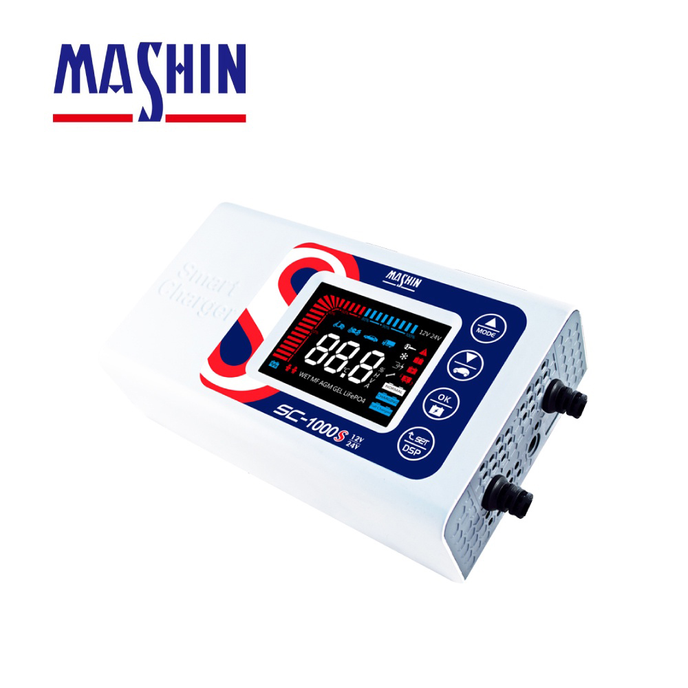 麻新電子 SC-1000S 智慧型鉛酸-鋰鐵電池 12-24V 雙模充電器
