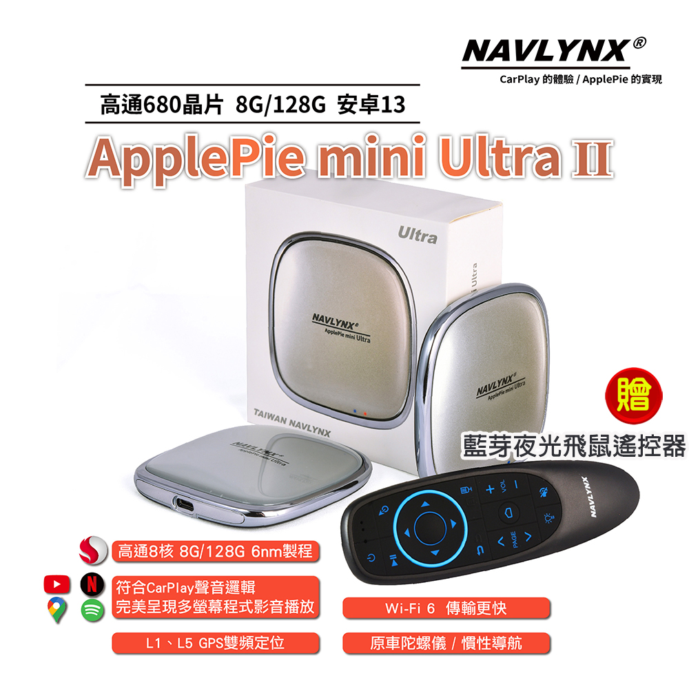 NAVLYNX 升級到Android 14版本ApplePie mini Ultra II 8G+128G安卓機車
