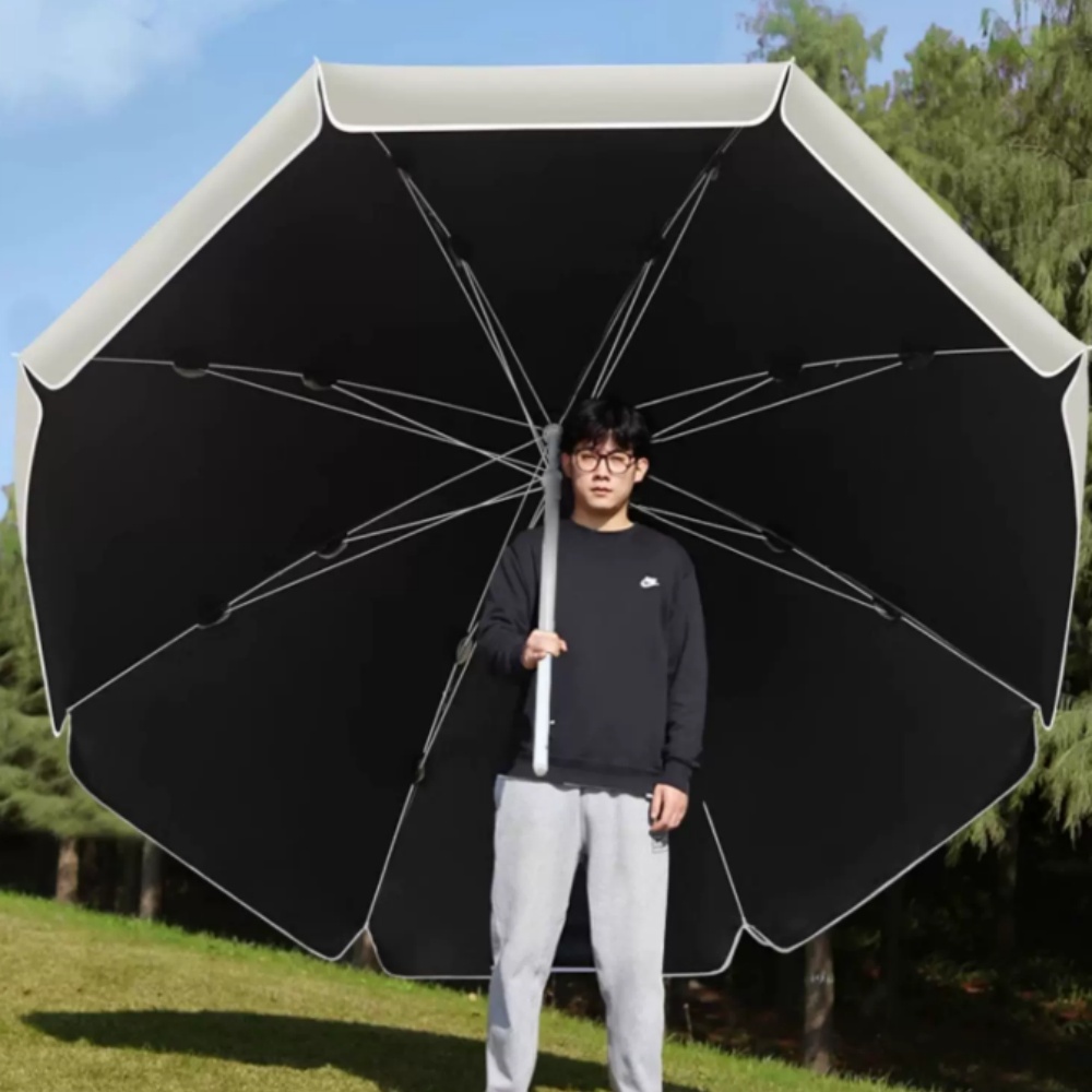 圓形遮陽傘 戶外防曬傘 陽台遮陽傘 輕便擺攤傘 黑膠隔熱晴雨傘 戶外休閒傘 戶外傘2.4m