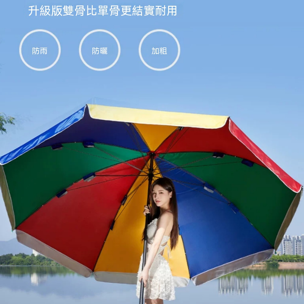 太陽傘 戶外遮陽傘 擺攤大傘 沙灘遮陽傘 商用攤位晴雨傘 附底座防風大傘 市集擺攤傘2.6米