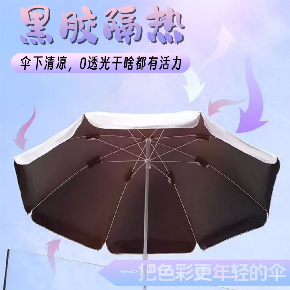 露營傘 野營傘 遮陽傘 戶外擺攤傘 太陽傘 防曬傘 黑膠庭院傘 戶外野餐露營傘 小攤營業傘2.2m