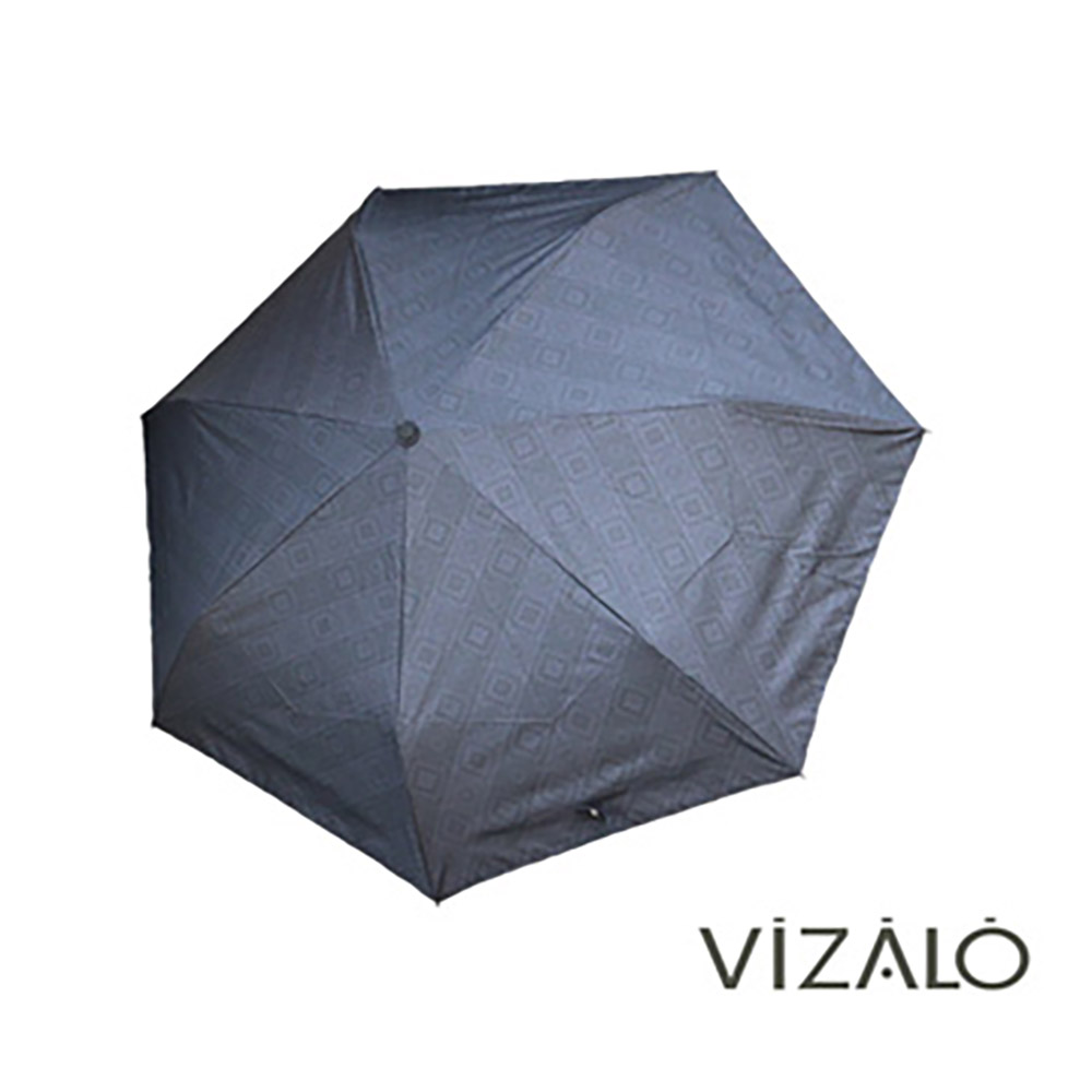 VIZALO 超輕量鈦色 23吋自動傘- 紳士菱形紋