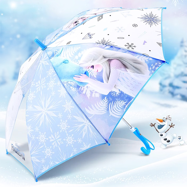 frozen 冰雪奇緣 迪士尼冰雪奇緣艾莎兒童雨傘卡通兒童傘自動傘長傘直傘 810428(生日禮物 聖誕節 平輸品)【小品館】