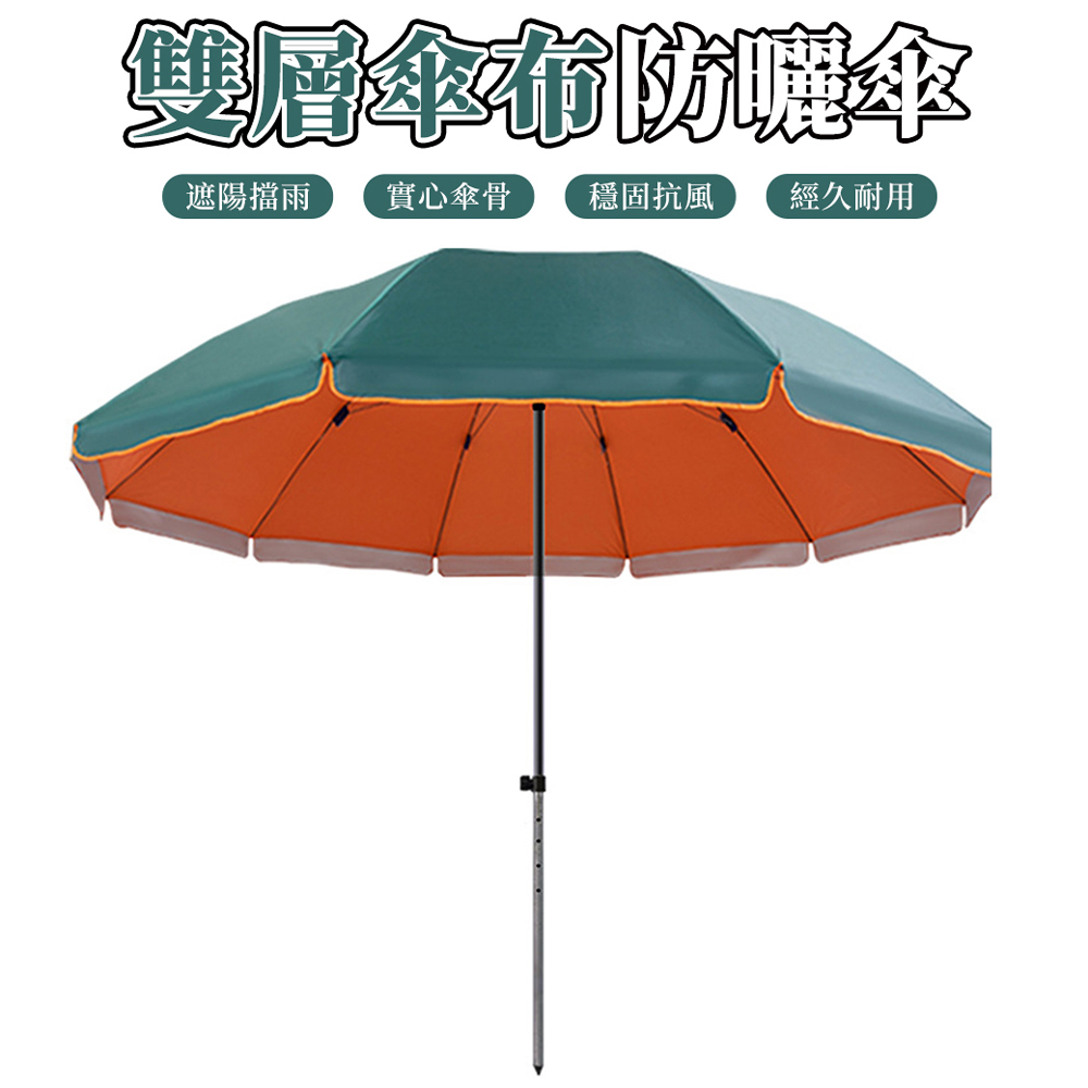 【木洸】戶外雙層網布地攤傘 加固十骨3.4米遮陽傘 露營傘 太陽傘 沙灘傘 大傘