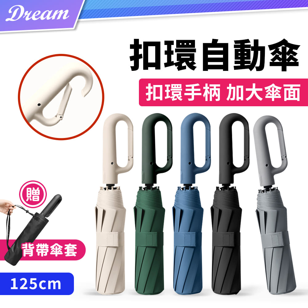  扣環自動傘【125cm】(加大傘面/晴雨兩用)