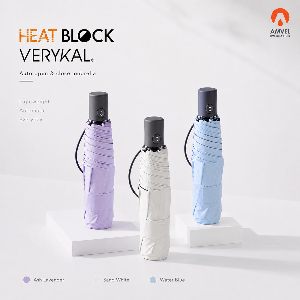 日本Amvel HEATBLOCK VERYKAL |極輕全遮光自動摺疊傘