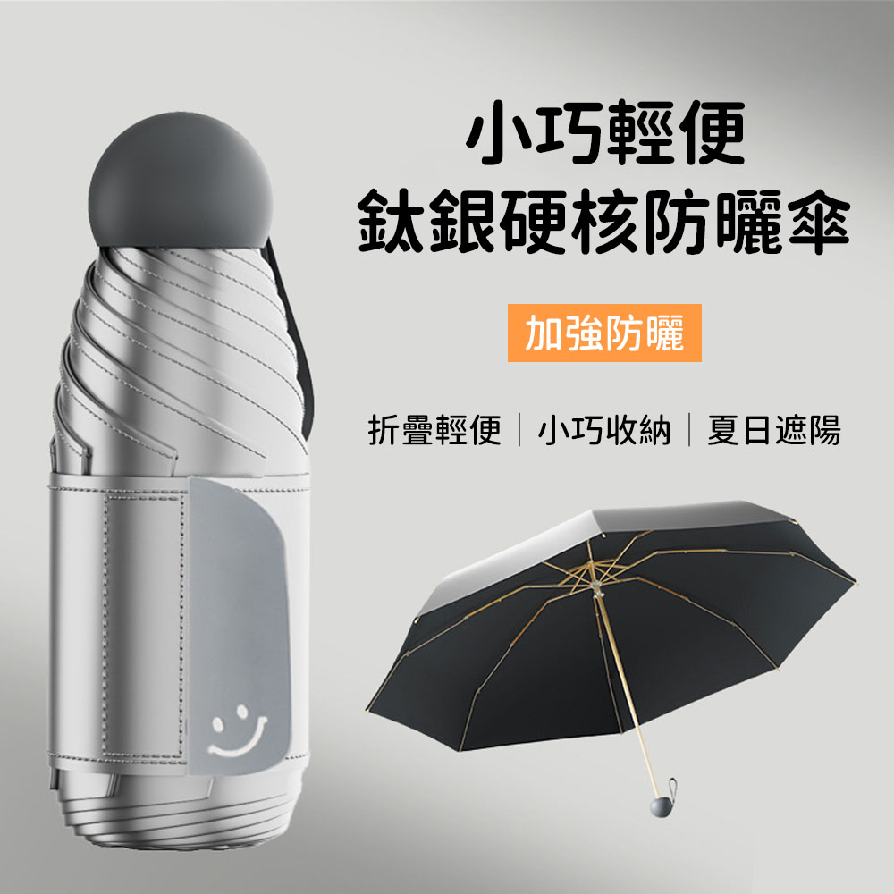 SUNORO 鈦銀防曬摺疊傘 晴雨兩用傘 輕量便攜迷你傘 抗UV遮陽傘 8骨抗風防潑水雨傘